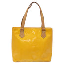 LOUIS VUITTON Monogram Vernis Houston Hand Bag Jaune M91121 LV Auth EC113-2