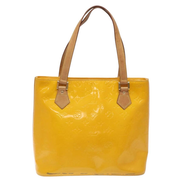 LOUIS VUITTON Monogram Vernis Houston Hand Bag Jaune M91121 LV Auth EC113