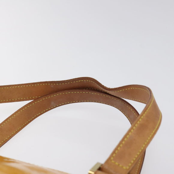 LOUIS VUITTON Monogram Vernis Houston Hand Bag Jaune M91121 LV Auth EC113