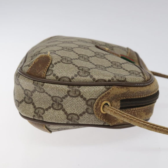 GUCCI GG Supreme Web Sherry Line Shoulder Bag PVC Beige 89 02 066 Auth EC117