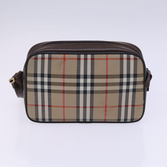 BURBERRY Nova Check Blue Label Shoulder Bag Canvas 3 Set Beige Auth EC141
