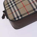 BURBERRY Nova Check Blue Label Shoulder Bag Canvas 3Set Beige Auth EC141-15