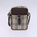 BURBERRY Nova Check Blue Label Shoulder Bag Canvas 3Set Beige Auth EC141-17