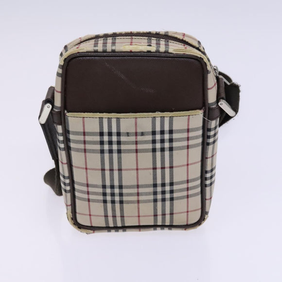BURBERRY Nova Check Blue Label Shoulder Bag Canvas 3 Set Beige Auth EC141