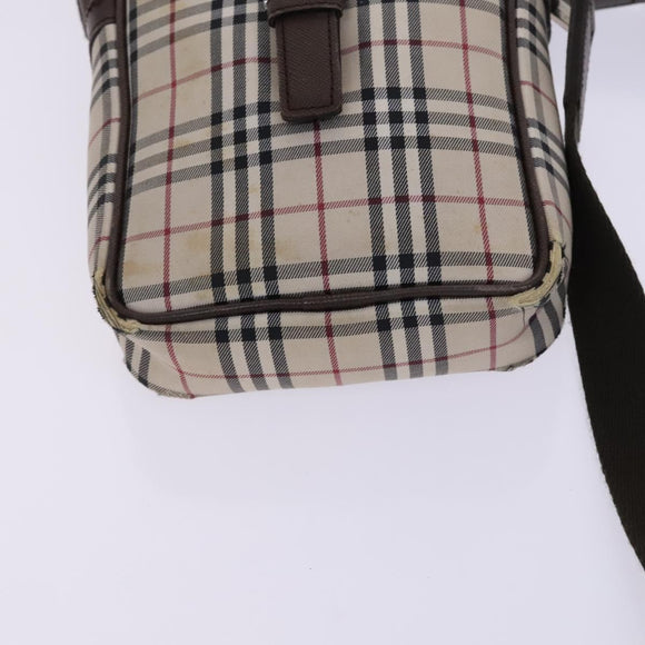 BURBERRY Nova Check Blue Label Shoulder Bag Canvas 3 Set Beige Auth EC141