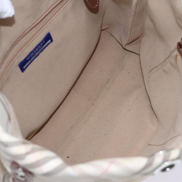 BURBERRY Nova Check Blue Label Shoulder Bag Canvas 3Set Beige Auth EC141