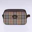 BURBERRY Nova Check Blue Label Shoulder Bag Canvas 3Set Beige Auth EC141-9