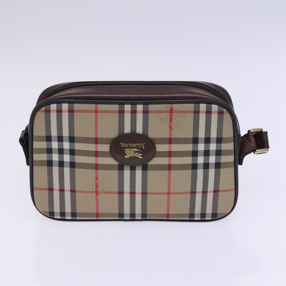 BURBERRY Nova Check Blue Label Shoulder Bag Canvas 3 Set Beige Auth EC141