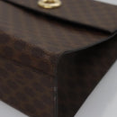 CELINE Macadam Canvas Hand Bag PVC Leather 2way Brown Auth EC148-14