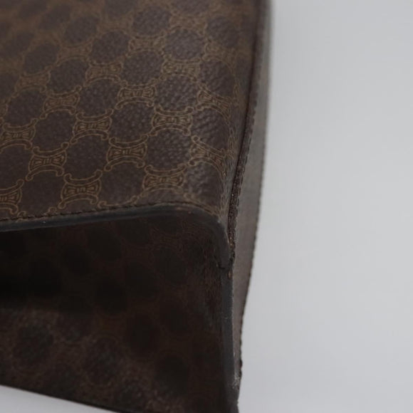 CELINE Macadam Canvas Hand Bag PVC Leather 2way Brown Auth EC148