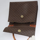 CELINE Macadam Canvas Hand Bag PVC Leather 2way Brown Auth EC148-10