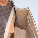 CELINE Macadam Canvas Hand Bag PVC Leather 2way Brown Auth EC148-19