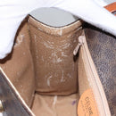 CELINE Macadam Canvas Hand Bag PVC Leather 2way Brown Auth EC148-20