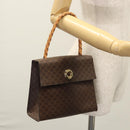 CELINE Macadam Canvas Hand Bag PVC Leather 2way Brown Auth EC148-25