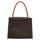 CELINE Macadam Canvas Hand Bag PVC Leather 2way Brown Auth EC148-2