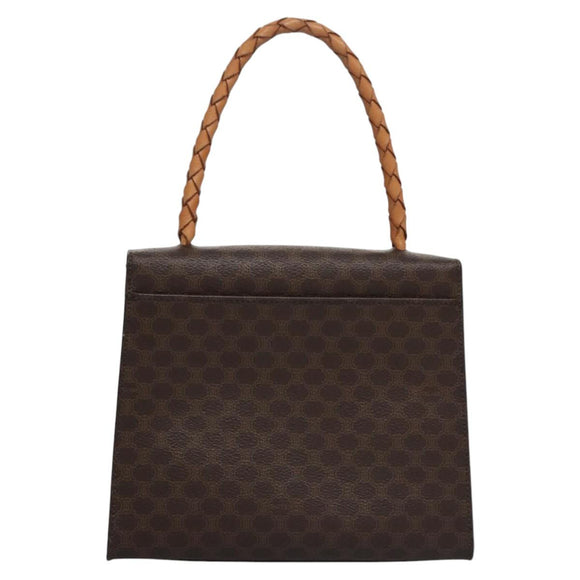 CELINE Macadam Canvas Hand Bag PVC Leather 2way Brown Auth EC148