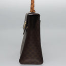 CELINE Macadam Canvas Hand Bag PVC Leather 2way Brown Auth EC148-3