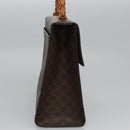 CELINE Macadam Canvas Hand Bag PVC Leather 2way Brown Auth EC148-4