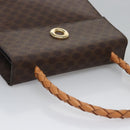 CELINE Macadam Canvas Hand Bag PVC Leather 2way Brown Auth EC148-6