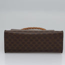 CELINE Macadam Canvas Hand Bag PVC Leather 2way Brown Auth EC148-5