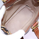 CELINE Macadam Canvas Shoulder Bag PVC Leather Brown Gold Auth EC156-17