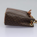 CELINE Macadam Canvas Shoulder Bag PVC Leather Brown Gold Auth EC156-5