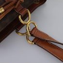 CELINE Macadam Canvas Shoulder Bag PVC Leather Brown Gold Auth EC156-9