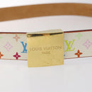 LOUIS VUITTON Monogram Multicolor Ceinture Carre Belt White M9270U Auth EC172V-11