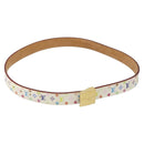 LOUIS VUITTON Monogram Multicolor Ceinture Carre Belt White M9270U Auth EC172V-1