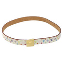 LOUIS VUITTON Monogram Multicolor Ceinture Carre Belt White M9270U Auth EC172V-2