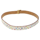 LOUIS VUITTON Monogram Multicolor Ceinture Carre Belt White M9270U Auth EC172V-3