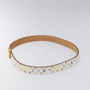 LOUIS VUITTON Monogram Multicolor Ceinture Carre Belt White M9270U Auth EC172V-4