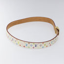 LOUIS VUITTON Monogram Multicolor Ceinture Carre Belt White M9270U Auth EC172V-5