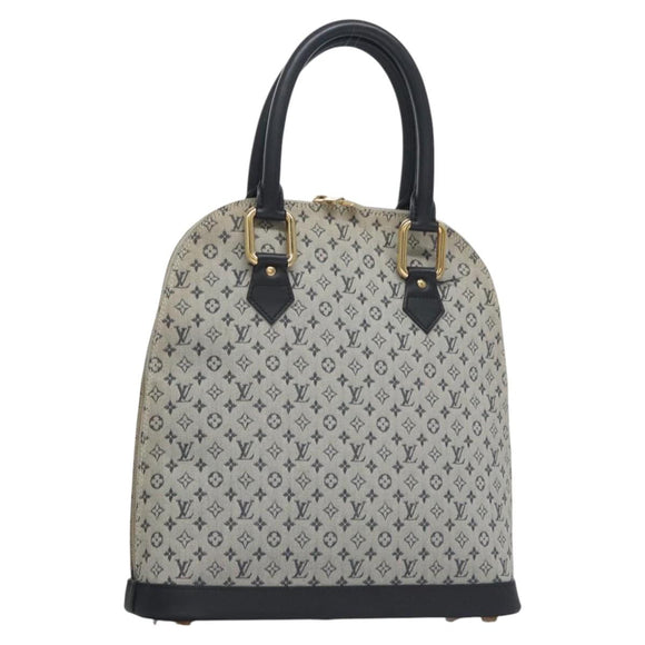 LOUIS VUITTON Monogram Mini Alma Haut Hand Bag Blue M92202 LV Auth EC183
