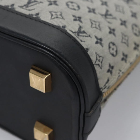 LOUIS VUITTON Monogram Mini Alma Haut Hand Bag Blue M92202 LV Auth EC183