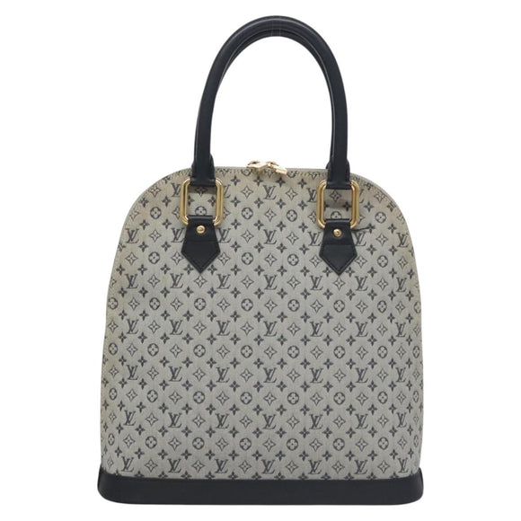 LOUIS VUITTON Monogram Mini Alma Haut Hand Bag Blue M92202 LV Auth EC183