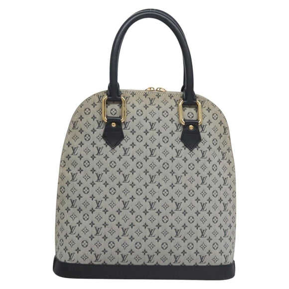 LOUIS VUITTON Monogram Mini Alma Haut Hand Bag Blue M92202 LV Auth EC183