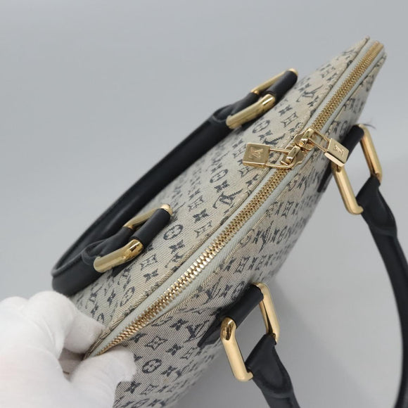 LOUIS VUITTON Monogram Mini Alma Haut Hand Bag Blue M92202 LV Auth EC183