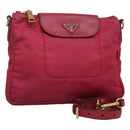 PRADA Shoulder Bag Nylon Pink Gold Auth EC191-1