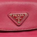 PRADA Shoulder Bag Nylon Pink Gold Auth EC191-17