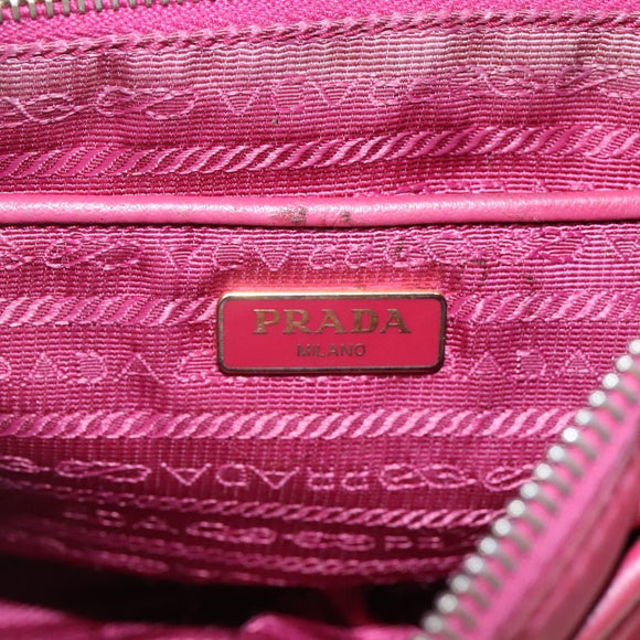PRADA Shoulder Bag Nylon Pink Gold Auth EC191