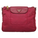 PRADA Shoulder Bag Nylon Pink Gold Auth EC191-13