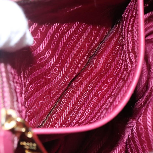 PRADA Shoulder Bag Nylon Pink Gold Auth EC191