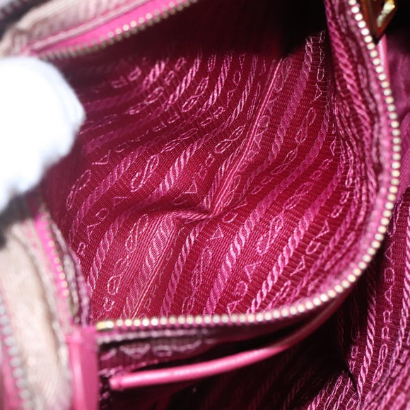 PRADA Shoulder Bag Nylon Pink Gold Auth EC191