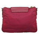 PRADA Shoulder Bag Nylon Pink Gold Auth EC191-2