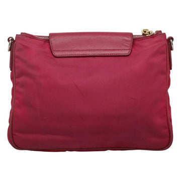 PRADA Shoulder Bag Nylon Pink Gold Auth EC191 - 0