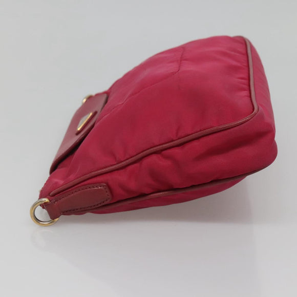 PRADA Shoulder Bag Nylon Pink Gold Auth EC191