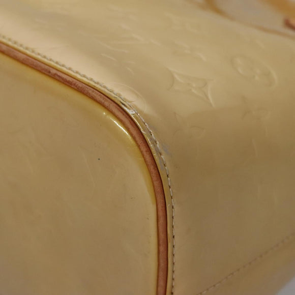 LOUIS VUITTON Monogram Vernis Houston Hand Bag Beige M91004 LV Auth EC214