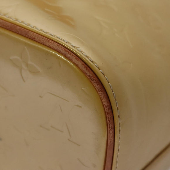 LOUIS VUITTON Monogram Vernis Houston Hand Bag Beige M91004 LV Auth EC214