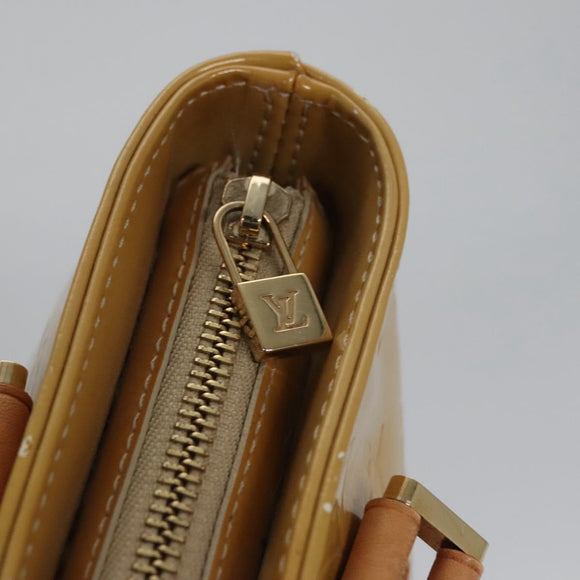 LOUIS VUITTON Monogram Vernis Houston Hand Bag Beige M91004 LV Auth EC214